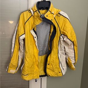 Columbia Women's Yellow and Gray Ski Jacket-Outer Layer